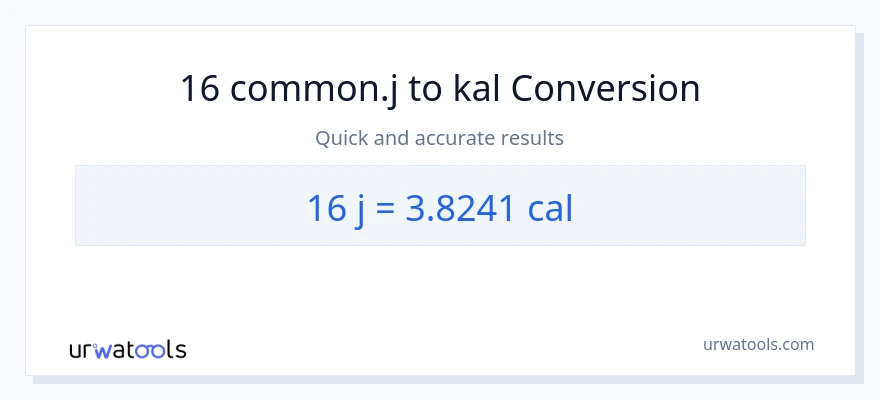 16 mga joule patungong mga kaloriya na conversion