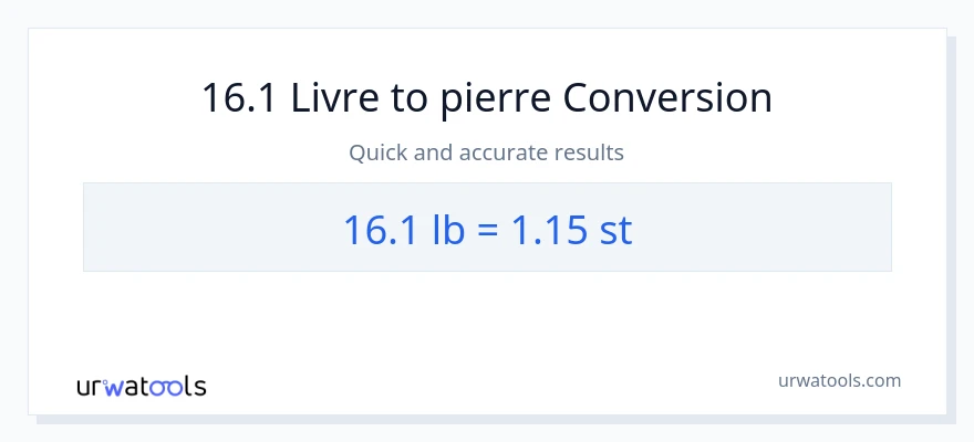 Conversion 16.1 Lbs vers Pierres