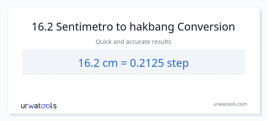 16.2 Mga Sentimetro patungong mga hakbang na conversion