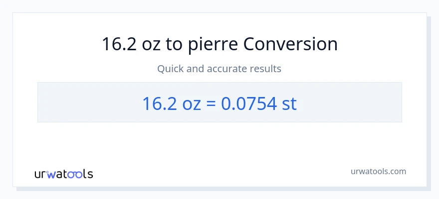 Conversion 16.2 onces vers Pierres