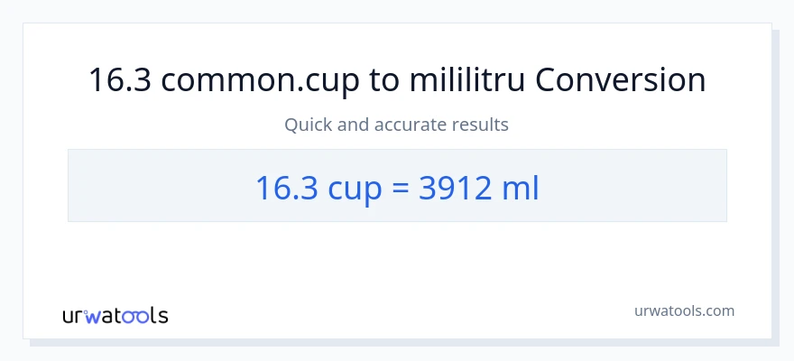 Conversie 16.3 cupe la mililitri