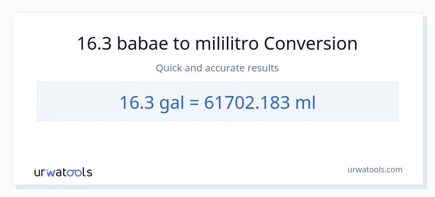 16.3 Mga galon patungong mga mililitro na conversion