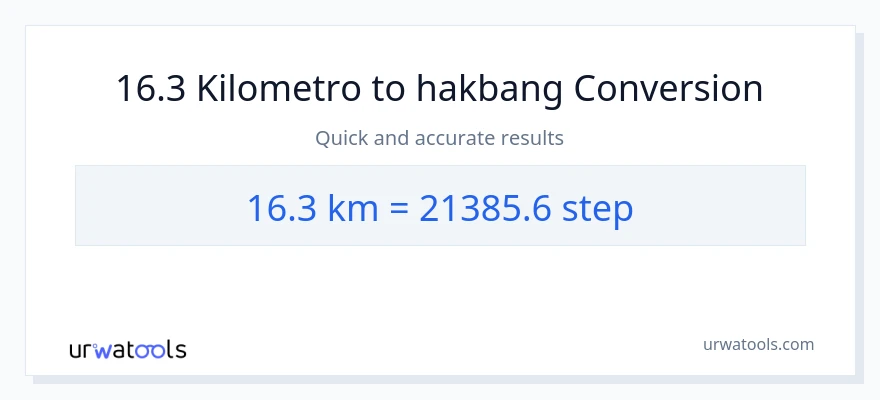 16.3 Kilometro patungong mga hakbang na conversion