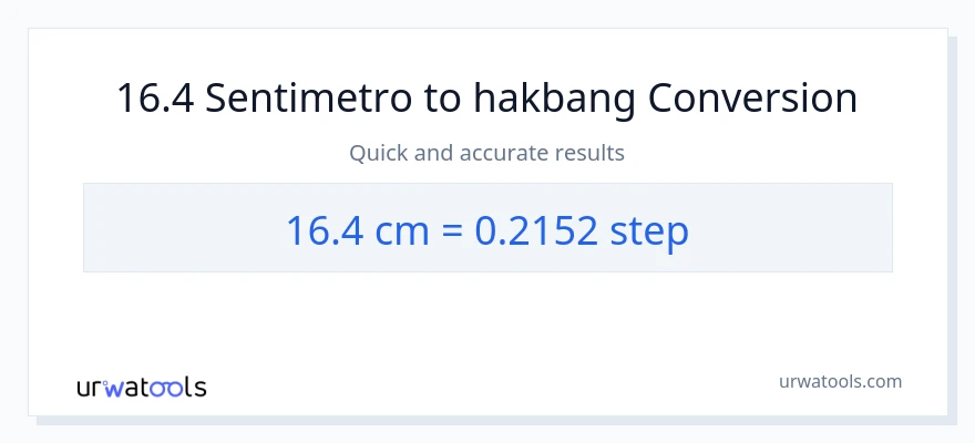 16.4 Mga Sentimetro patungong mga hakbang na conversion