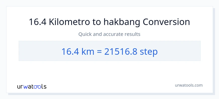 16.4 Kilometro patungong mga hakbang na conversion