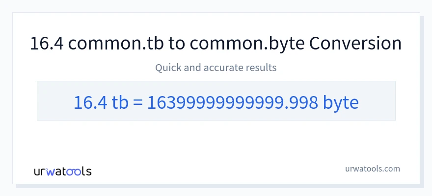 16.4 Terabytes 到 Bytes 轉換