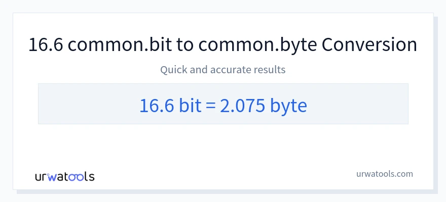 16.6 Bits 到 Bytes 轉換