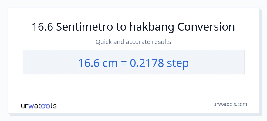 16.6 Mga Sentimetro patungong mga hakbang na conversion
