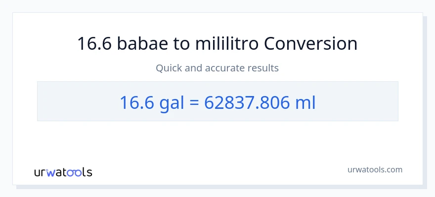 16.6 Mga galon patungong mga mililitro na conversion