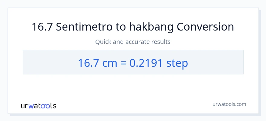 16.7 Mga Sentimetro patungong mga hakbang na conversion
