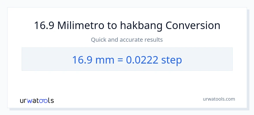 16.9 milimetro patungong mga hakbang na conversion