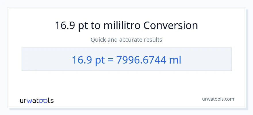 16.9 Pints patungong mga mililitro na conversion