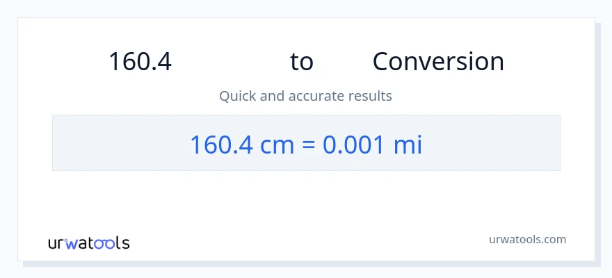 160.4 センチメートル から マイル への変換