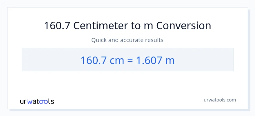 160.7 Centimeter til Målere konvertering