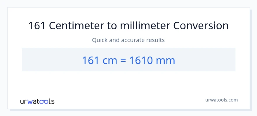 161 Centimeter til millimeter konvertering