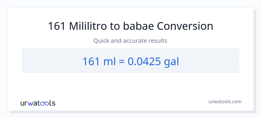 161 mga mililitro patungong Mga galon na conversion