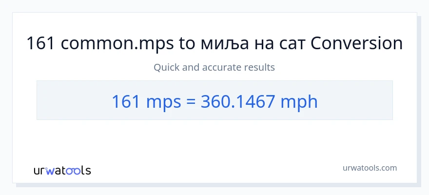 Конверзија од Meters Per Second до миља на сат: 1}