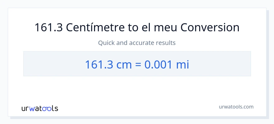 Conversió de 161.3 Centímetres a milles