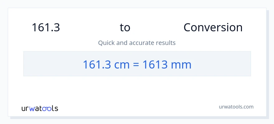 การแปลง 161.3 เซนติเมตร เป็น มิลลิเมตร