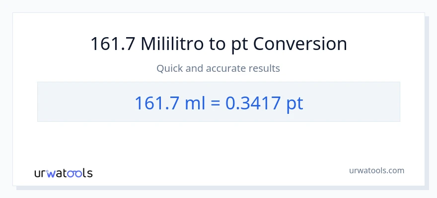 161.7 mga mililitro patungong Pints na conversion