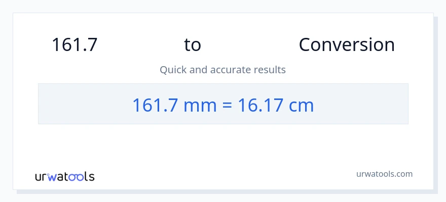 การแปลง 161.7 มิลลิเมตร เป็น เซนติเมตร