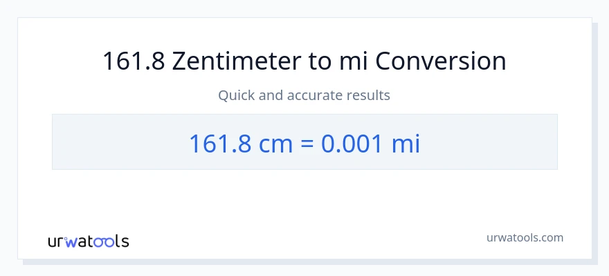 161.8 Zentimeter zu Meilen Umwandlung