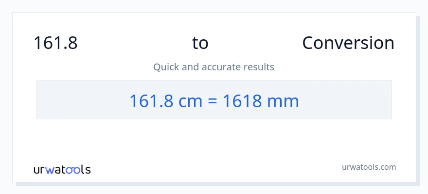 161.8 સેન્ટીમીટર થી મિલીમીટર રૂપાંતર