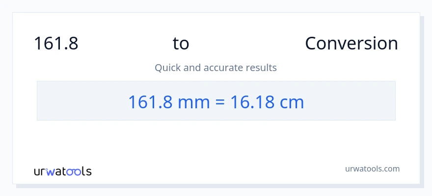 161.8 મિલીમીટર થી સેન્ટીમીટર રૂપાંતર