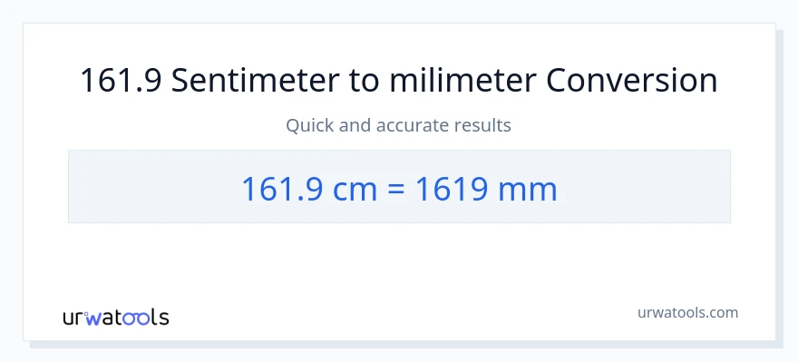 Penukaran 161.9 Sentimeter kepada milimeter
