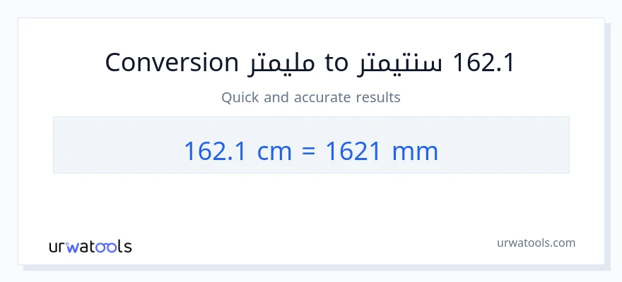التحويل من 162.1 سنتيمترات إلى مليمترات