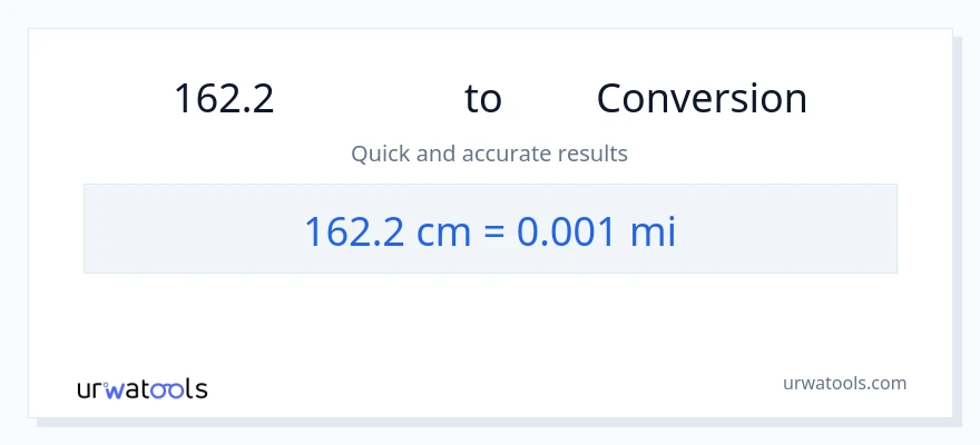 162.2 センチメートル から マイル への変換