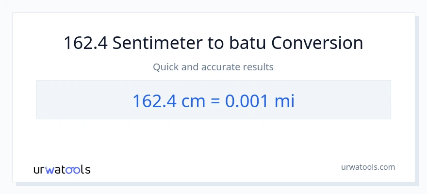 Penukaran 162.4 Sentimeter kepada batu
