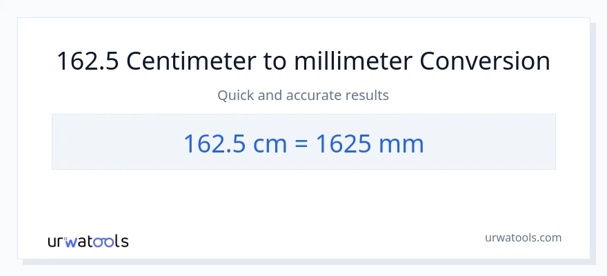 162.5 Centimeter til millimeter konvertering