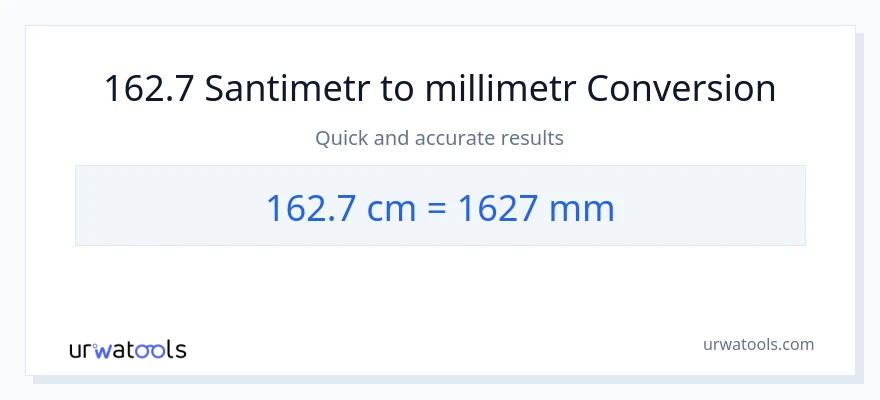 162.7 Santimetr-dən millimetr-ə çevrilmə