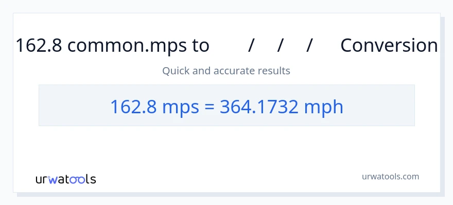 162.8 Meters Per Second ൽ നിന്ന് മണിക്കൂറിൽ മൈൽ ലേക്ക് പരിവർത്തനം