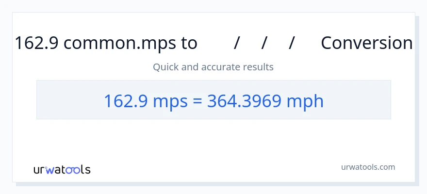 162.9 Meters Per Second ൽ നിന്ന് മണിക്കൂറിൽ മൈൽ ലേക്ക് പരിവർത്തനം