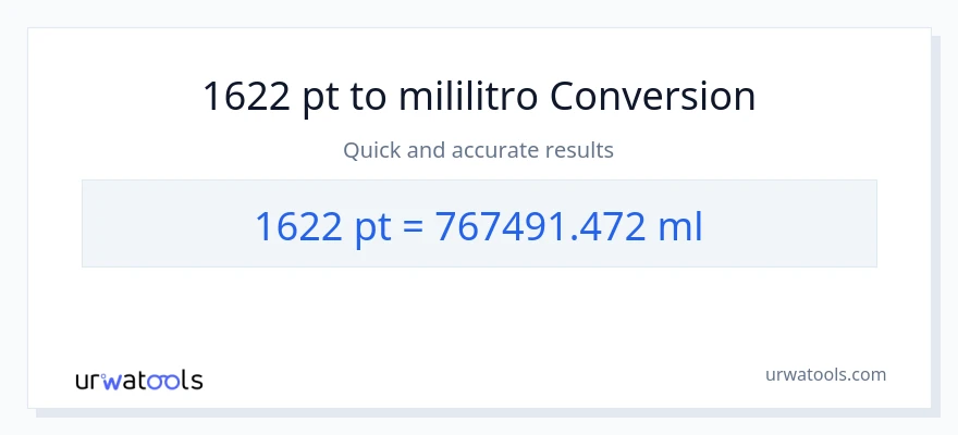 1622 Pints patungong mga mililitro na conversion