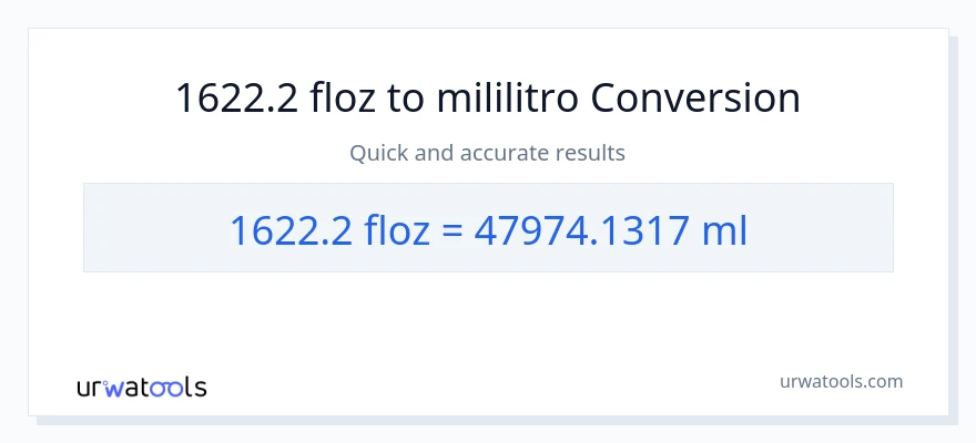 1622.2 mga onsa ng likido patungong mga mililitro na conversion