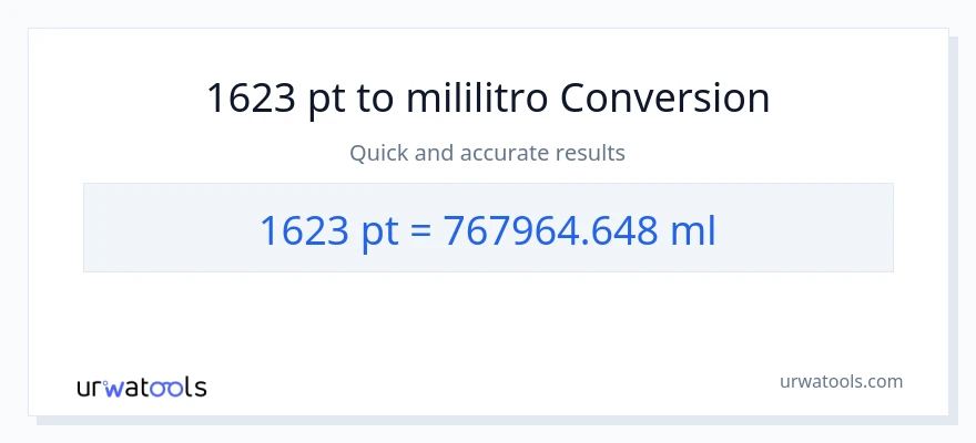 1623 Pints patungong mga mililitro na conversion