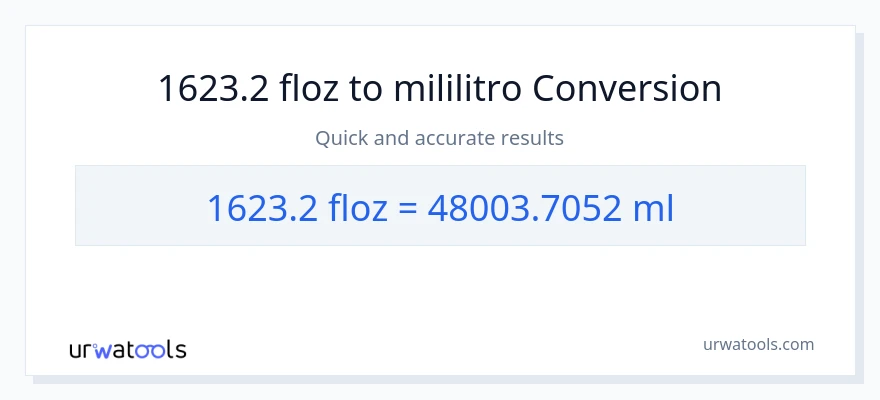 1623.2 mga onsa ng likido patungong mga mililitro na conversion