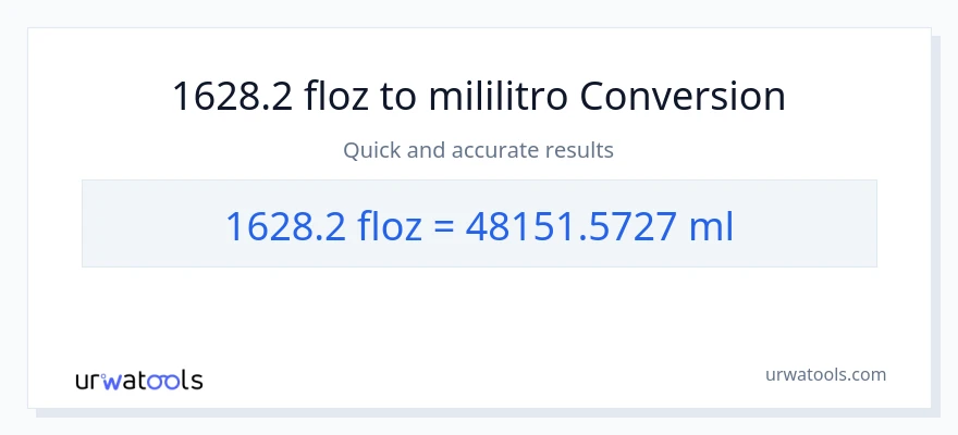 1628.2 mga onsa ng likido patungong mga mililitro na conversion