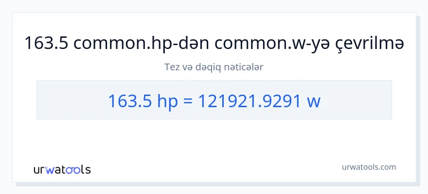 163.5 at gücü-dən vatt-ə çevrilmə