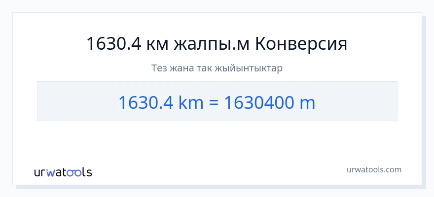 1630.4 километр дан Метрлер га конверсия
