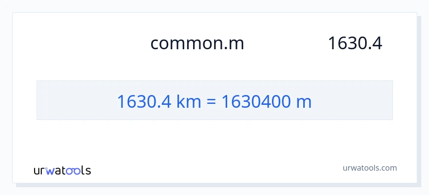 1630.4 کلومیٹر سے میٹر کی تبدیلی