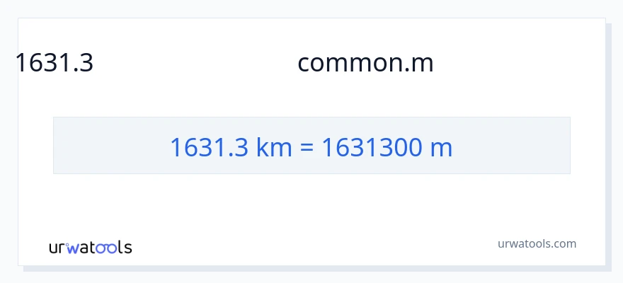 1631.3 կիլոմետրեր-ից Հաշվիչներ փոխակերպում