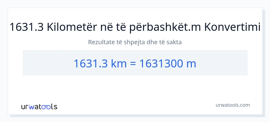 Konvertimi 1631.3 kilometra në Matës