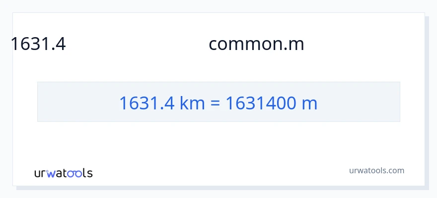 1631.4 կիլոմետրեր-ից Հաշվիչներ փոխակերպում