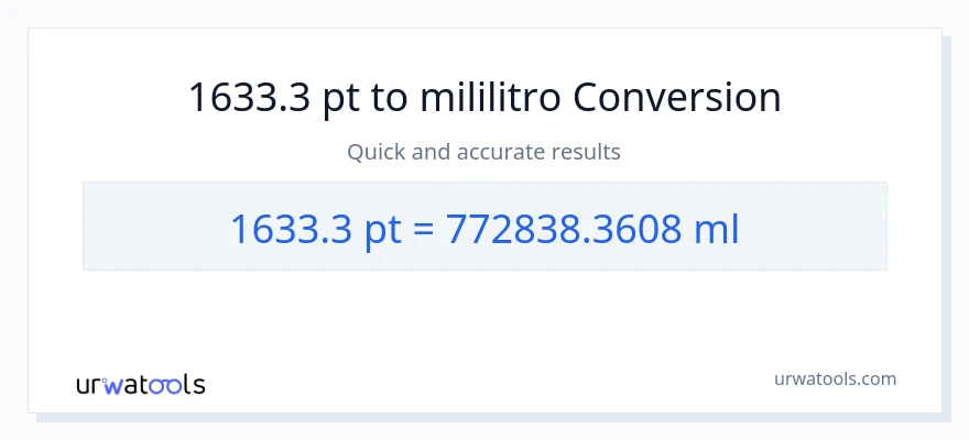 1633.3 Pints patungong mga mililitro na conversion