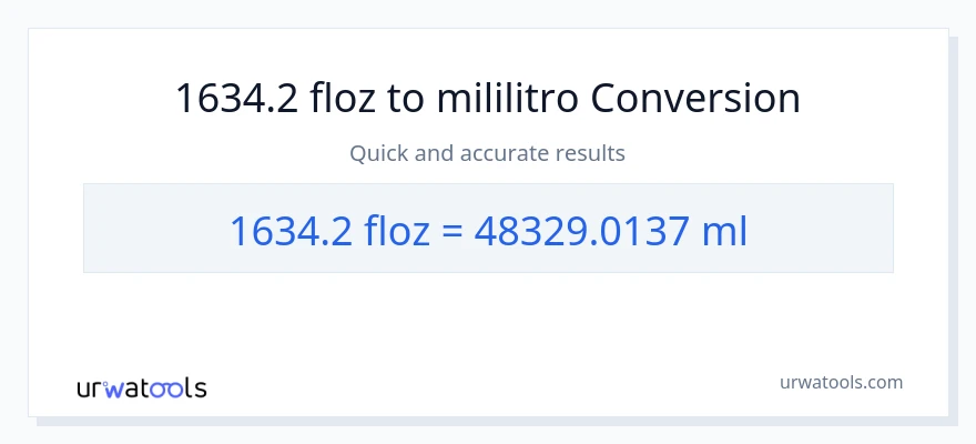 1634.2 mga onsa ng likido patungong mga mililitro na conversion