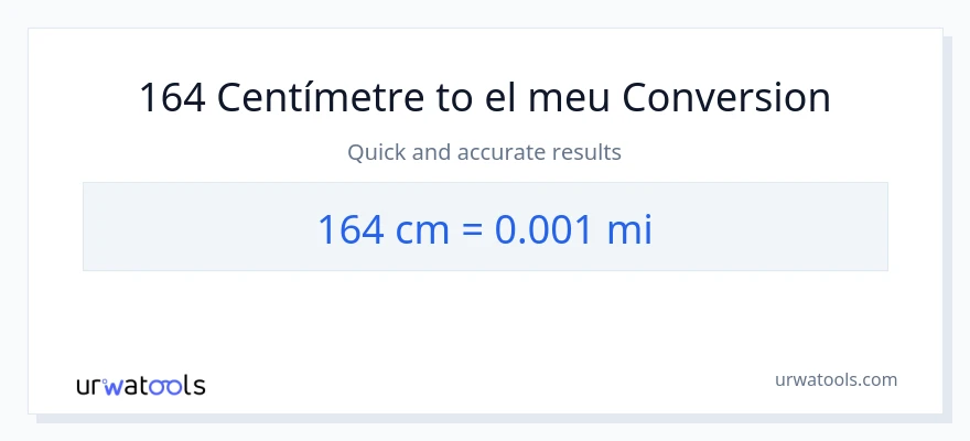 Conversió de 164 Centímetres a milles
